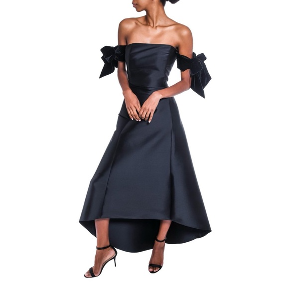 Sachin + Babi Noir off shoulder gown Sz 4 - Picture 2 of 9